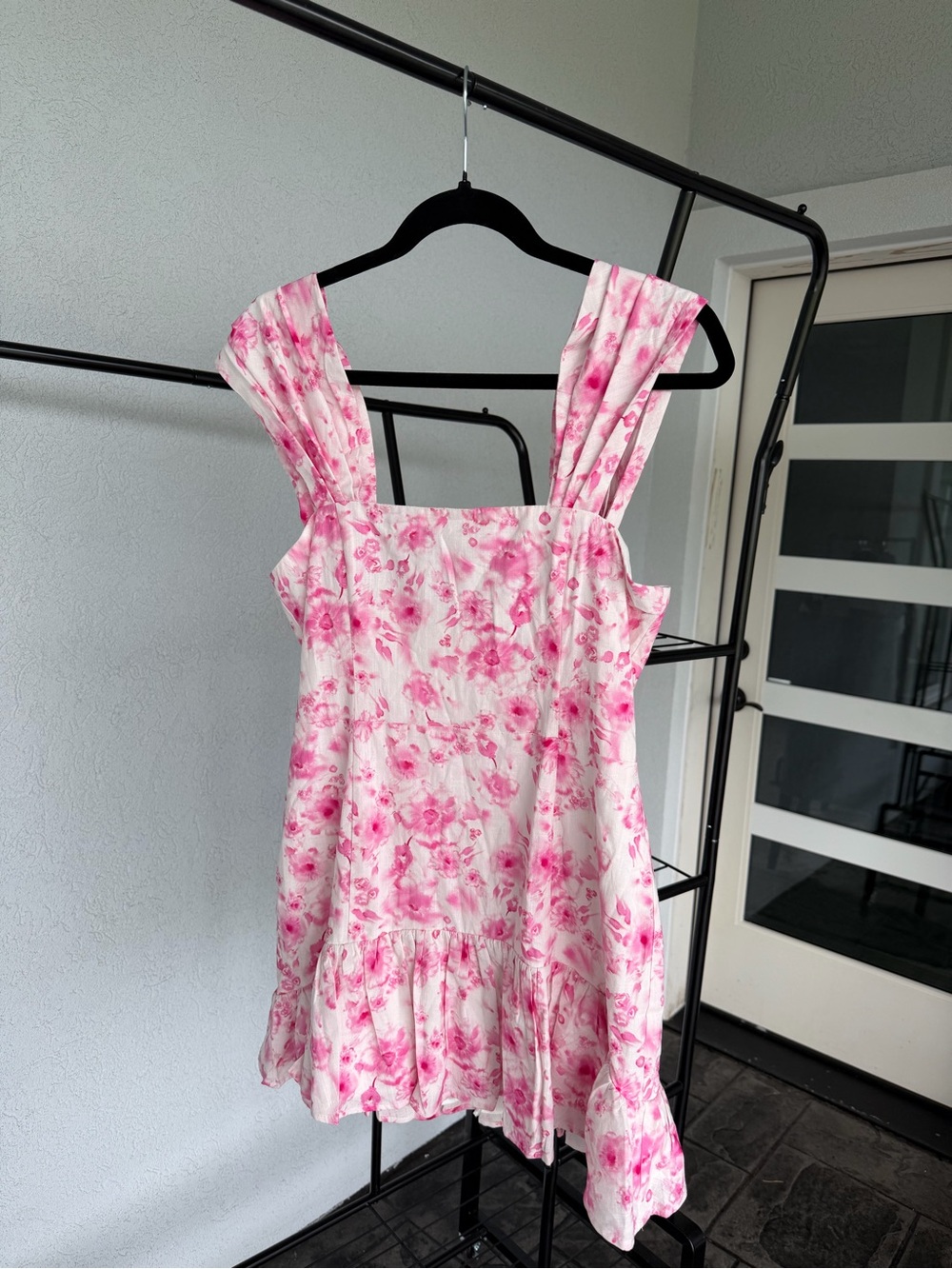 Hello Molly Pink Tie-Dye Floral Mini Dress